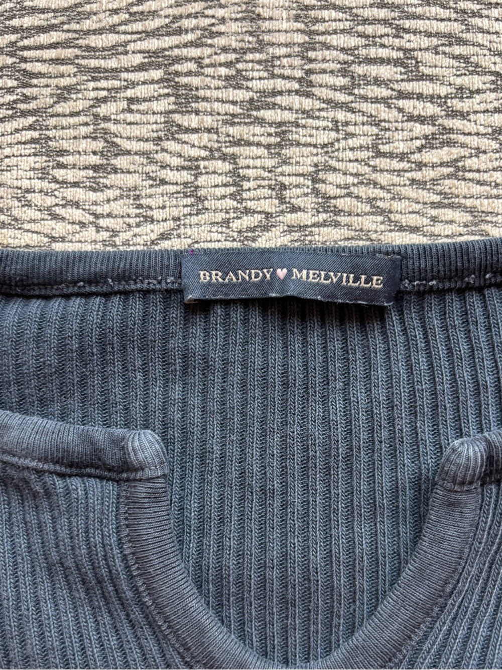 Navy Ribbed Brandy Longsleeve - Picture 2 of 2